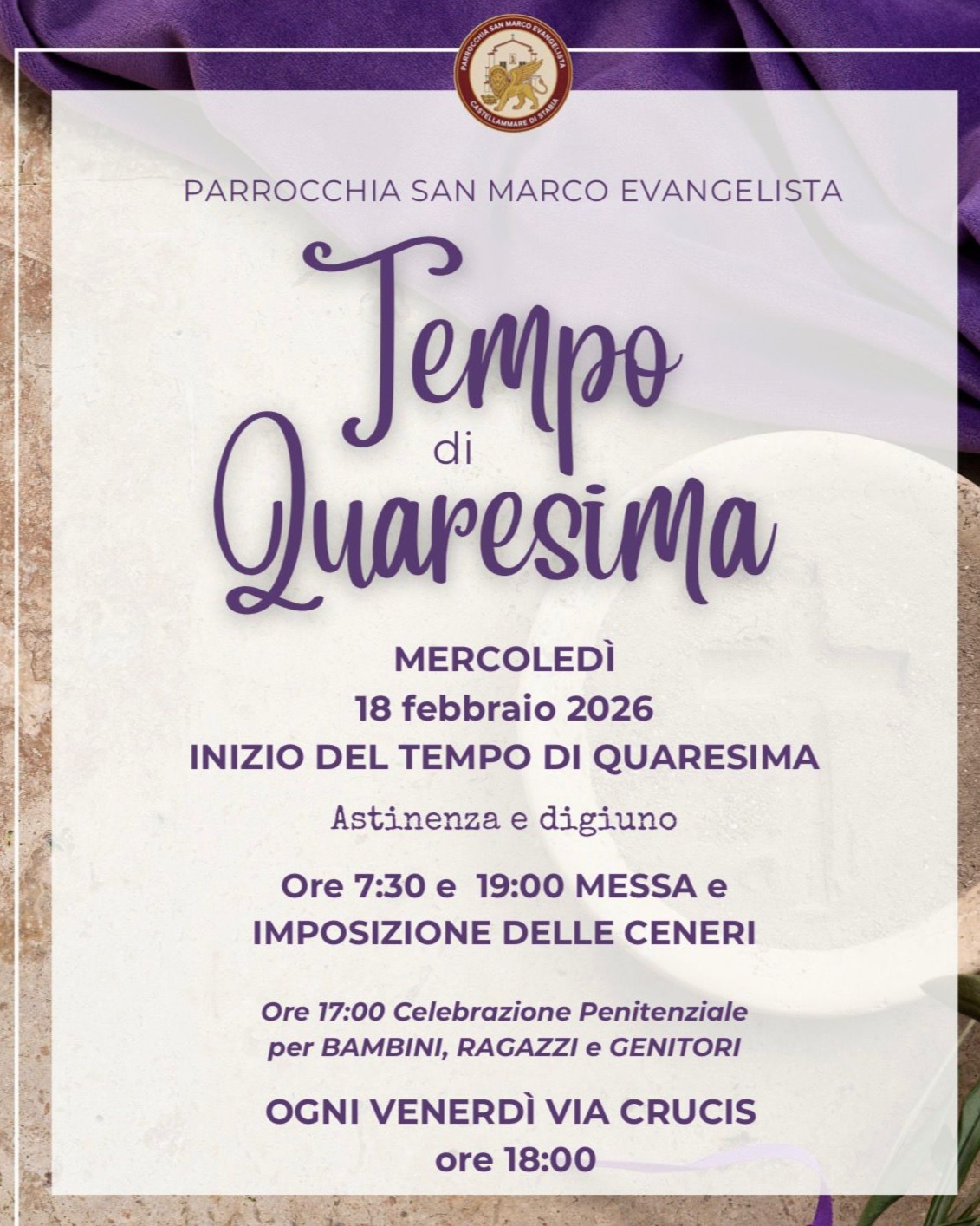 TEMPO DI QUARESIMA 2026